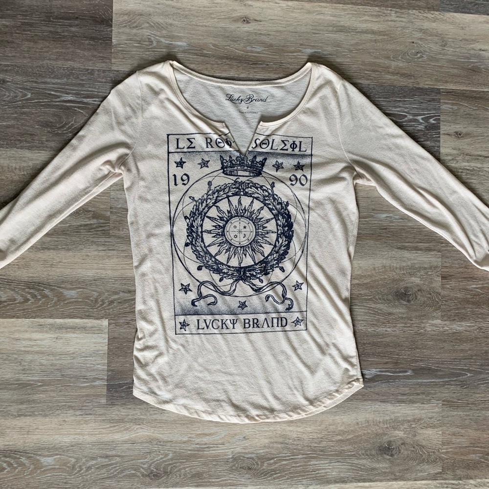 Lucky Brand 3/4 sleeve boho blouse